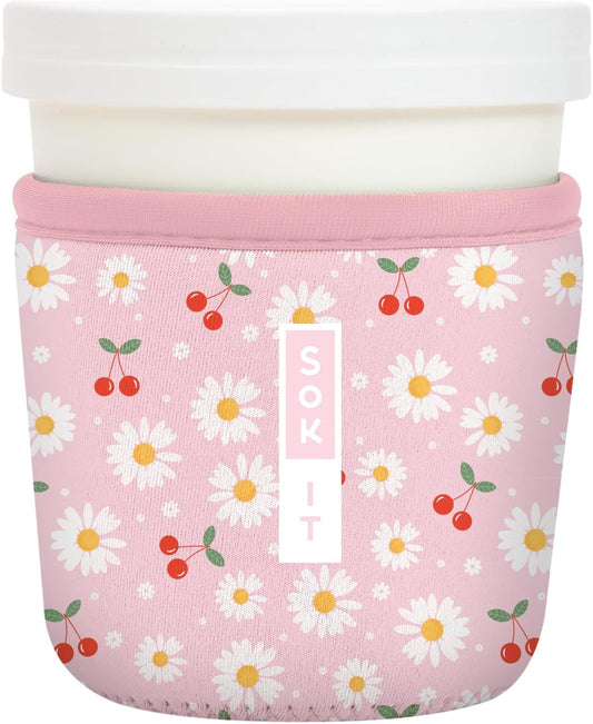 Sok It IceCreamSok Insulated Neoprene Cover (Cherry Bomb, Tapered Ice Cream Pints)
