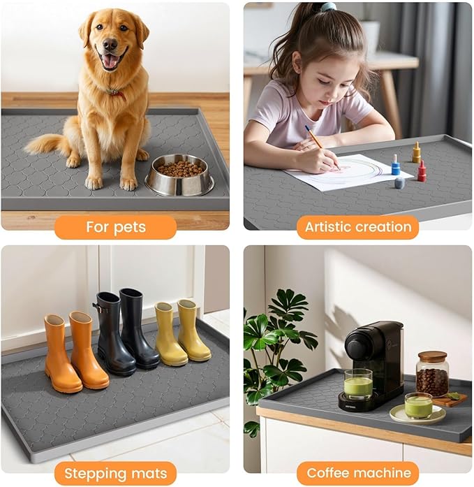 Jin&Bao Waterproof Under Sink Mat 19" x 19", Thick Silicone Mat Cabinet - Image 7