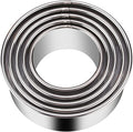 5 Pieces Biscuit Cookie Cutters Set, Stainless Steel Circle Round Cookie by KSPOWWIN