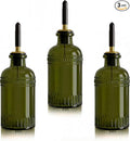 3 Pack Olive Oil Dispenser 7oz, Olive Green Glass Bottle by Yiyiring