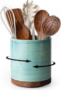 Utensil Holder, 360° Rotating Extra Large Ceramic Kitchen Utensil Holder by MIKIGEY