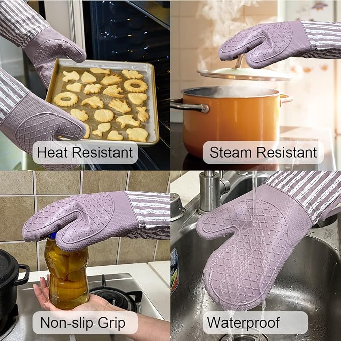 Alselo Silicone Oven Mitts Heat Resistant 932℉ - Image 4