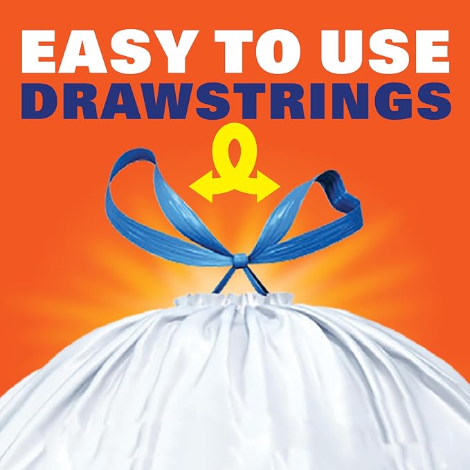 Hefty Strong 13 Gallon Trash Bags, Tall Kitchen Trash Bags, UnscentedLarge - Image 5