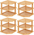 VERTORGAN 3 Tier Bamboo Corner Shelf, Dish Drying Rack, Plate Organizer by VERTORGAN