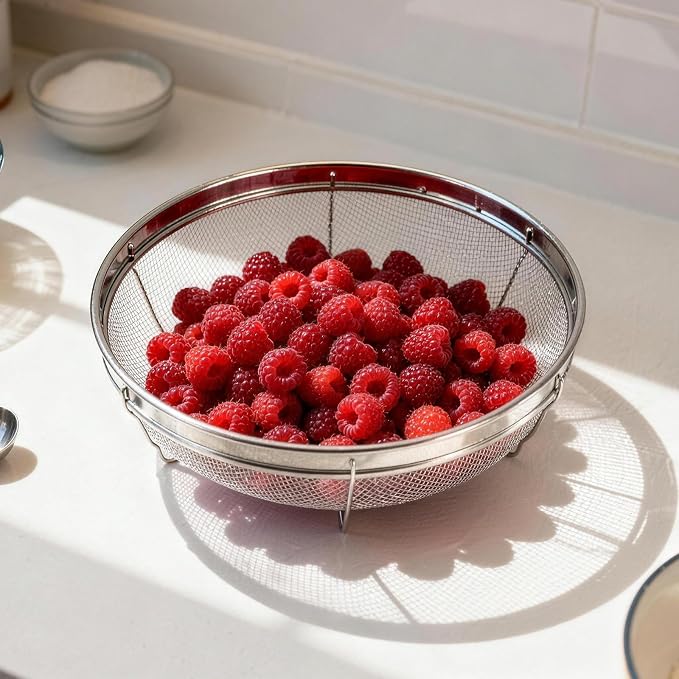Fine Mesh Strainer for Kitchen, Stainless Steel Colander Bowl for Pasta - Image 5