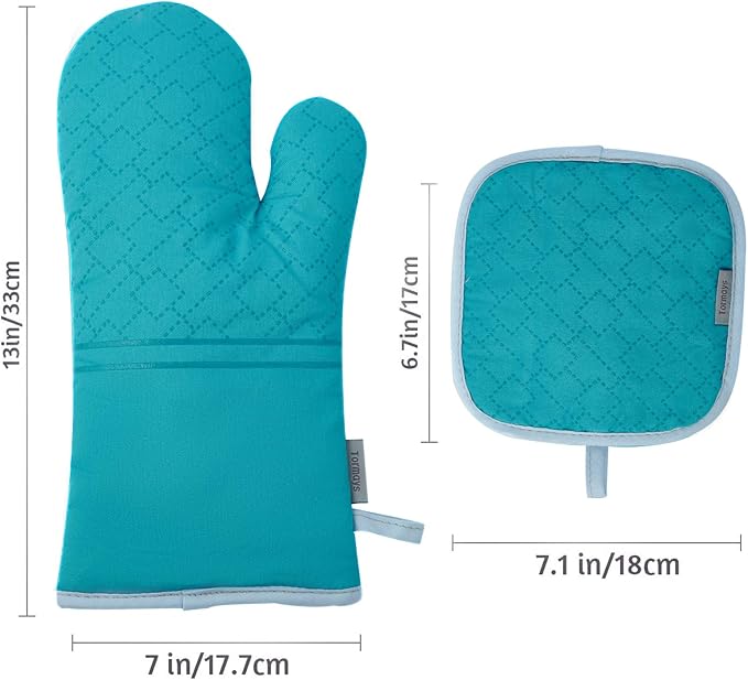 4Pcs Oven Mitts and Pot Holders Set, 572F Heat Resistant Oven Glove, Soft - Image 6