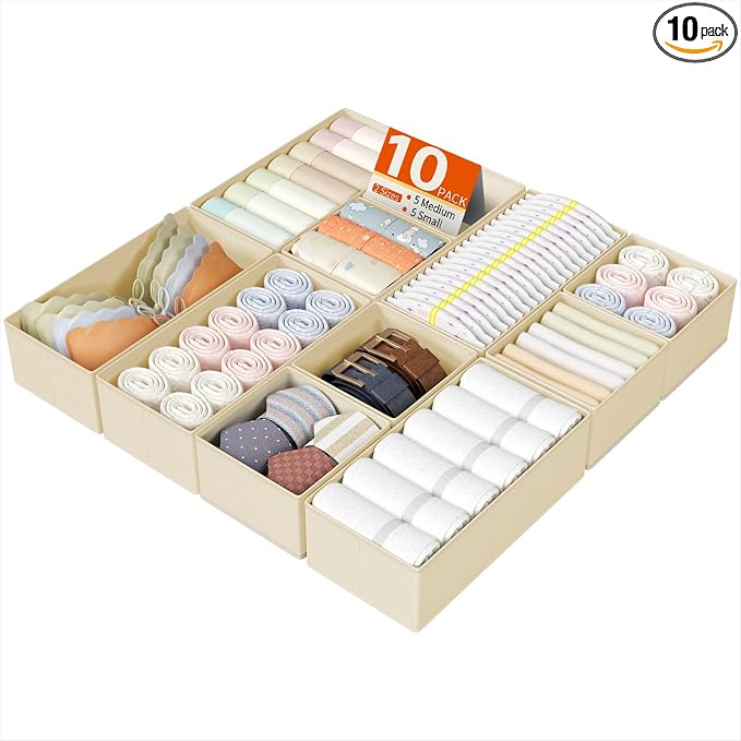 DIMJ Drawer Organizers Clothes, Fabric Closet Organizers and Storage, Shallow by DiMJ