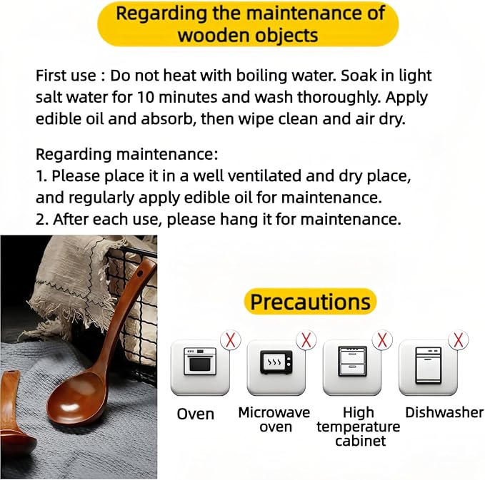 10" Premium Wooden Spoon for Cooking, Natural Teak - Image 7