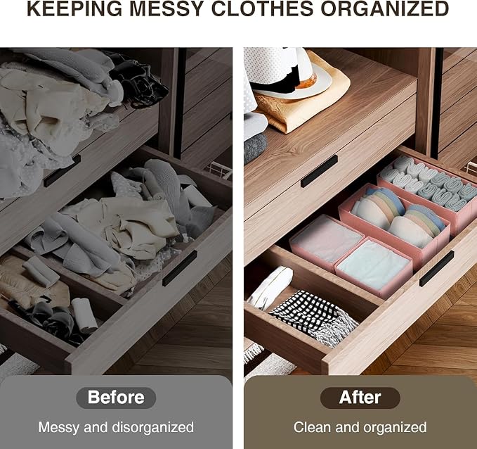 DIMJ Drawer Organizer for Clothing, 18 Pack Fabric Drawer Organizer Bins - Image 4