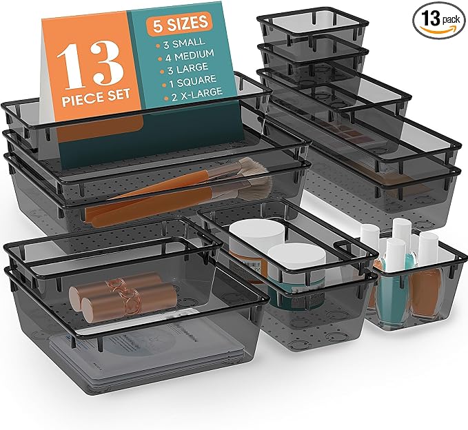 StorMiracle 13 PCS Drawer Organizer Set, 5 Varied Size Bathroom and kitchen by StorMiracle