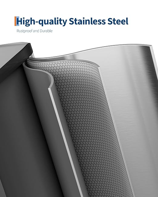 GarveeHome 2 x 8 gal Stainless Steel Double Trash Can - Image 3