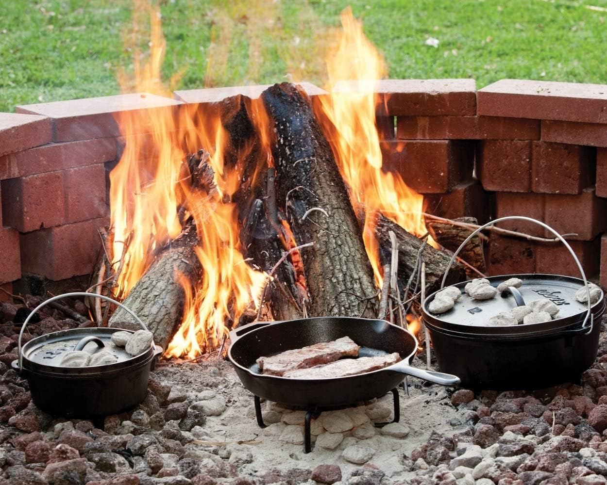 Lodge 12 Inch Cast Iron Skillet with Red Silicone Hot Handle Holder – Pre-Seasoned Frying Pan for Stove, Oven, Grill & Campfire – Made in the USA – Durable, Nonstick Cast Iron Cookware – Black