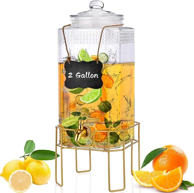 Drink Dispenser, 2 Gallon Drink Dispensers by FUREEY