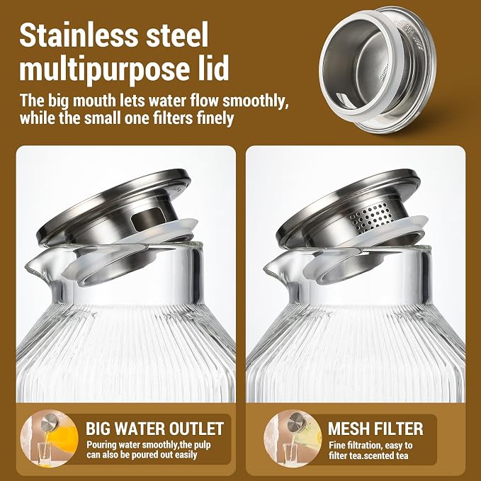 2 Pack 1 Gallon thickened Square Glass Pitcher - Image 4