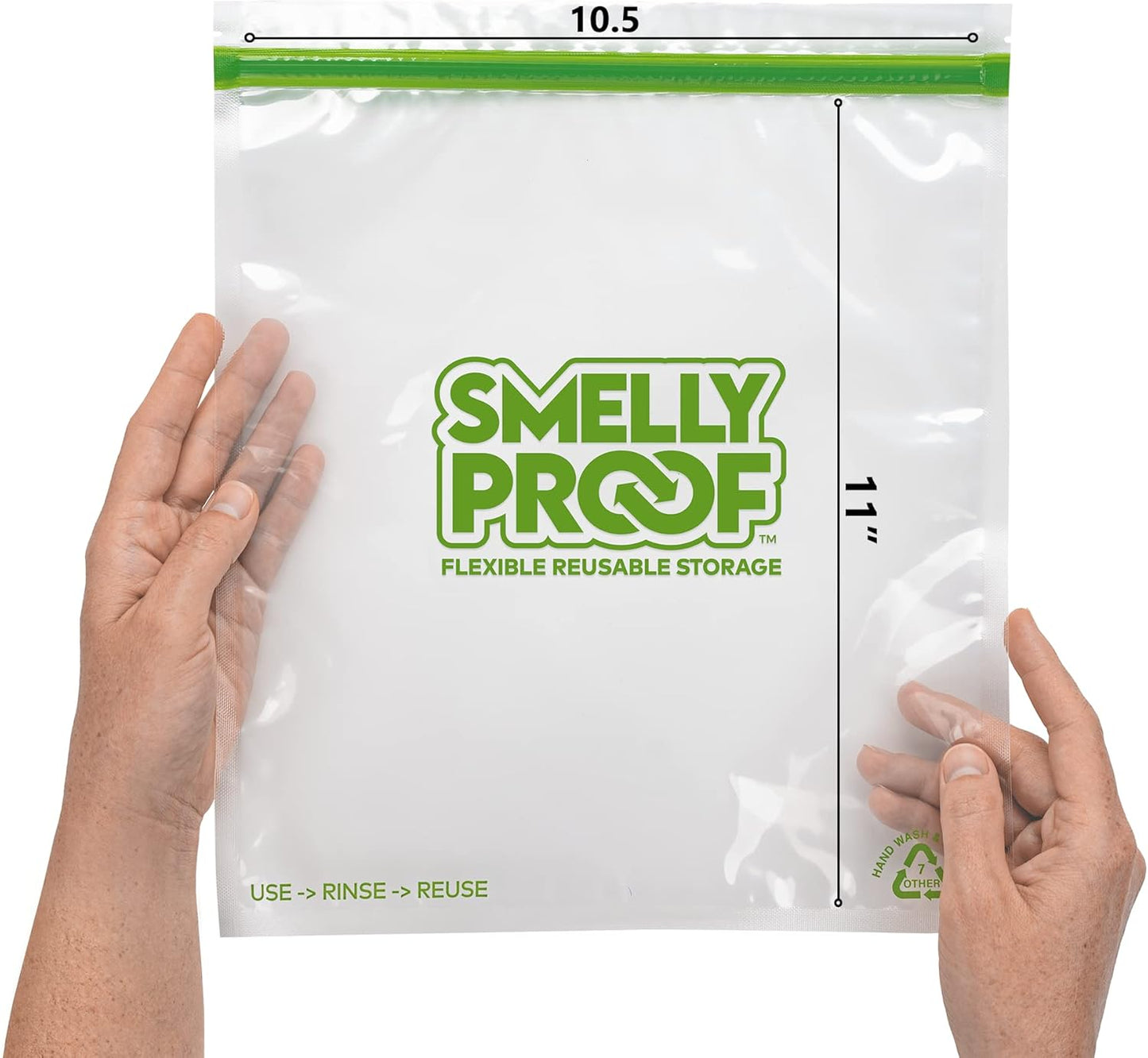 Reusable Storage Bags for Food by Smelly Proof Bags - MADE IN USA, Easy Clean, Dishwasher-Safe, BPA FREE, NO PEVA, XL 3-mil Thick Bags, Extra Large Clear FLAT 10.5" x 12" GALLON 10-Pack
