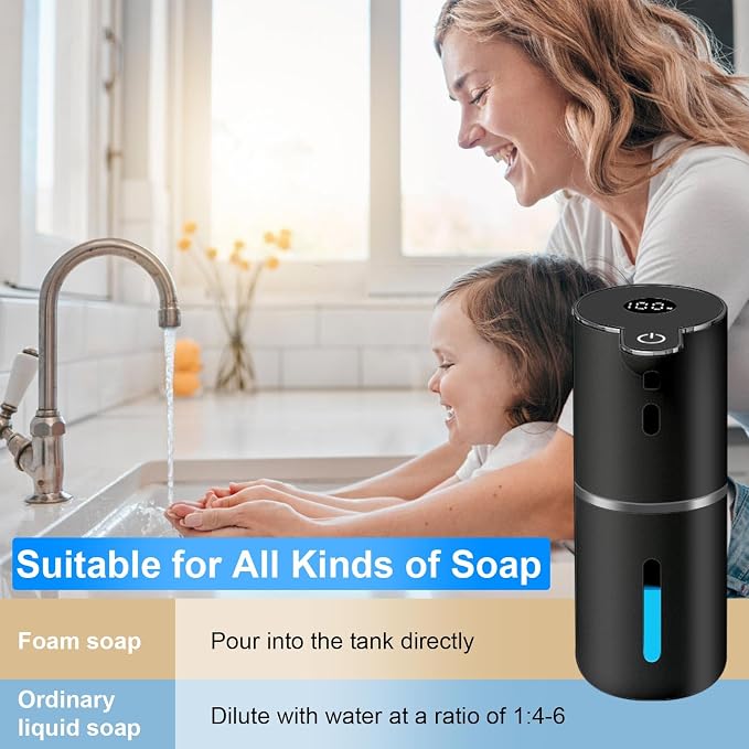 OHIFAST 2 Pack Automatic Foaming Soap Dispenser Touchless, USB Rechargeable - Image 6