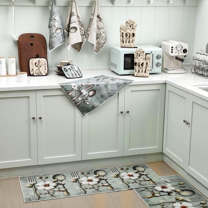 Fourluoo 10 Pcs Farmhouse Kitchen Decor and Accessories Set 4 Kitchen Towels 2 - Image 4