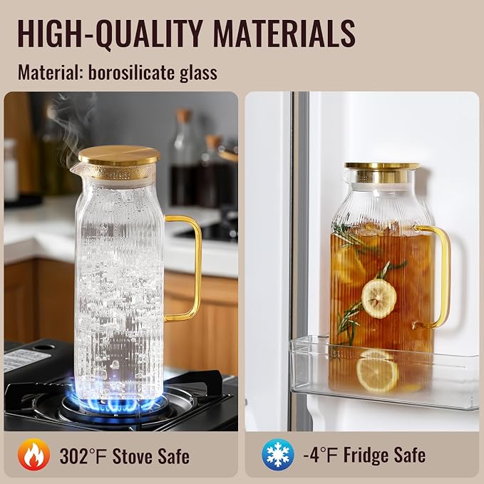 2 Pack 2 Liter/68 oz Square Glass Pitcher - Image 4