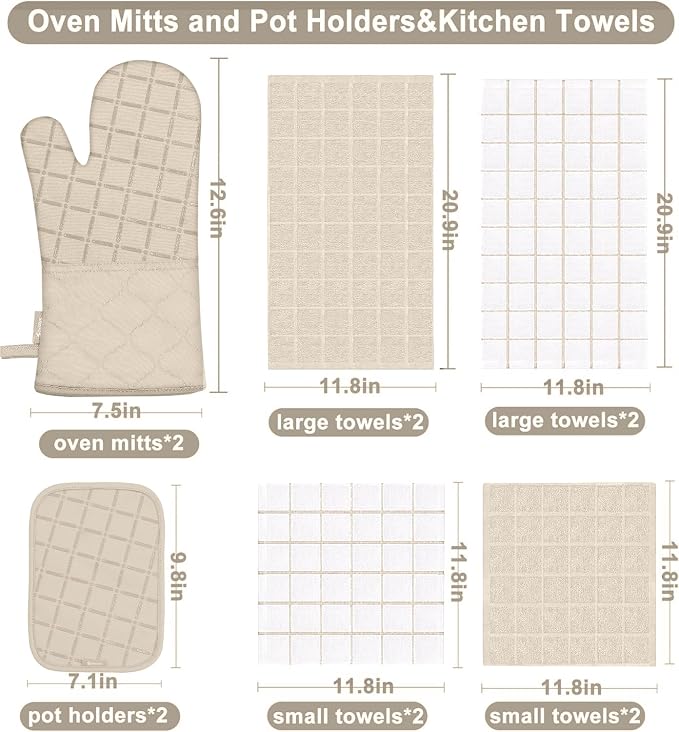 Oven Mitts Pot Holders Sets/Kitchen Towels and Dishcloths, Oven Gloves Kitchen - Image 2