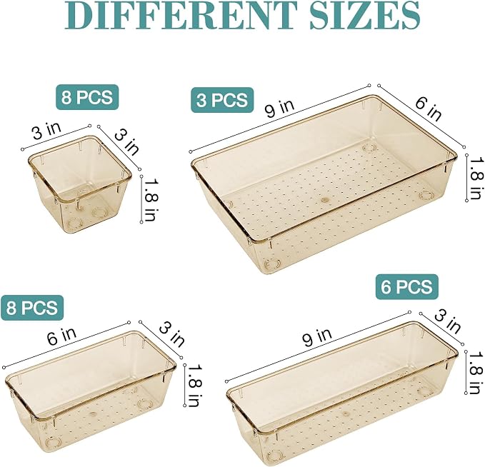 StorMiracle 25 PCS Drawer Organizer Set, 5 Varied Size Bathroom and kitchen - Image 2