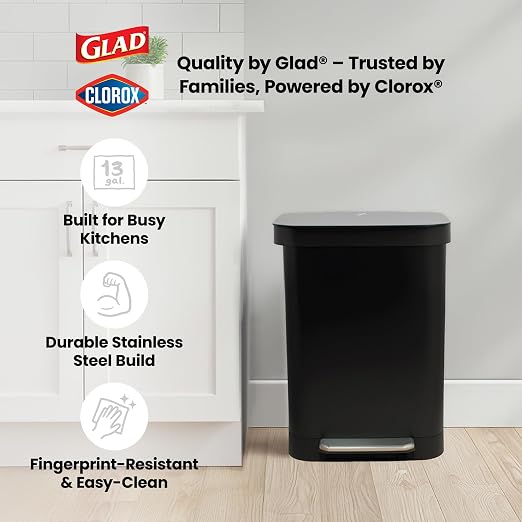 Glad Stainless Steel Step Trash Can, Series 2 - Image 9
