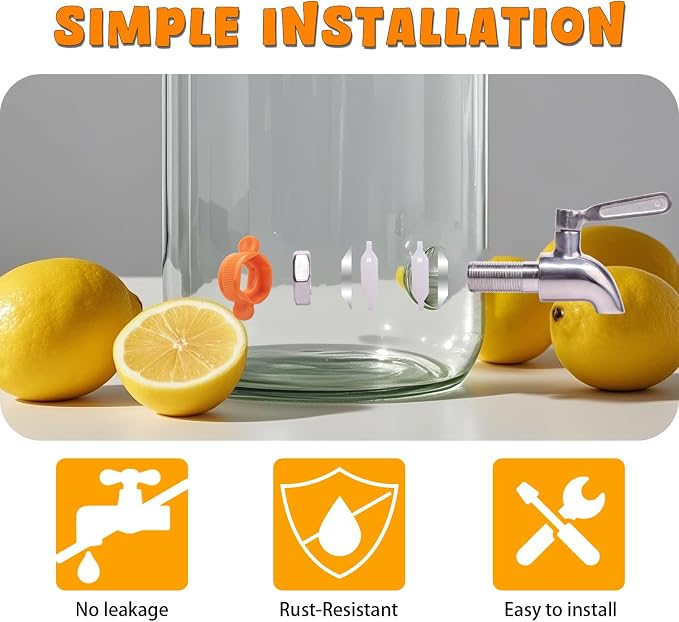 2 Gallon Glass Drink Dispenser - Image 4