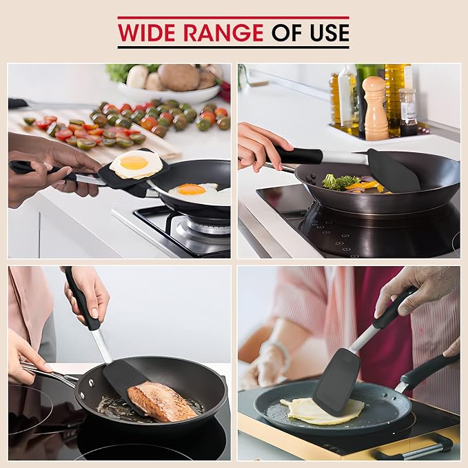Unicook 4 Pack Flexible Silicone Spatula, 600F Heat Resistant, Crepes and More - Image 3