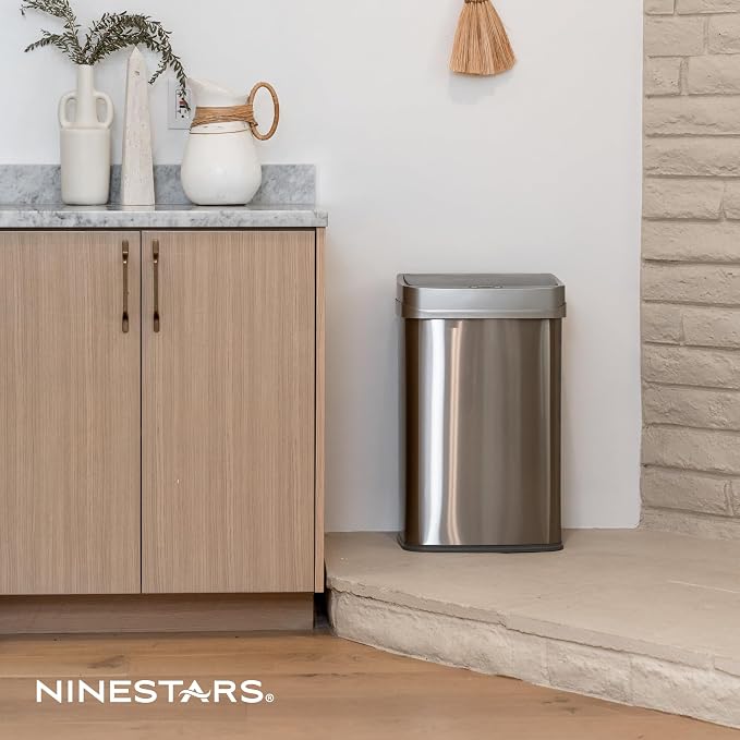 Ninestars 13 Gallon Automatic Trash Can, 50L Touchless Motion Sensor Garbage Can - Image 3