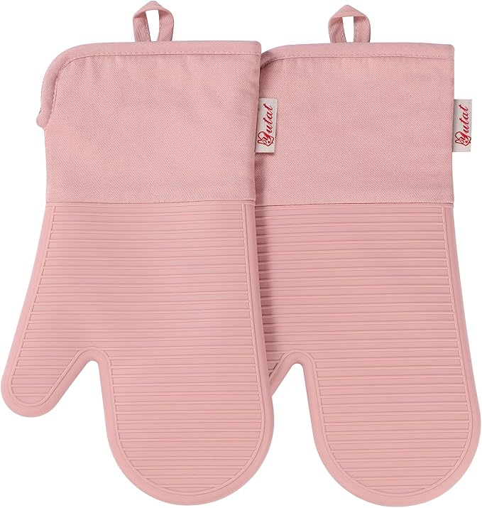 YUTAT Silicone Oven Mitts, High Heat Resistant Up to 500 Degrees, Waterproof by YUTAT