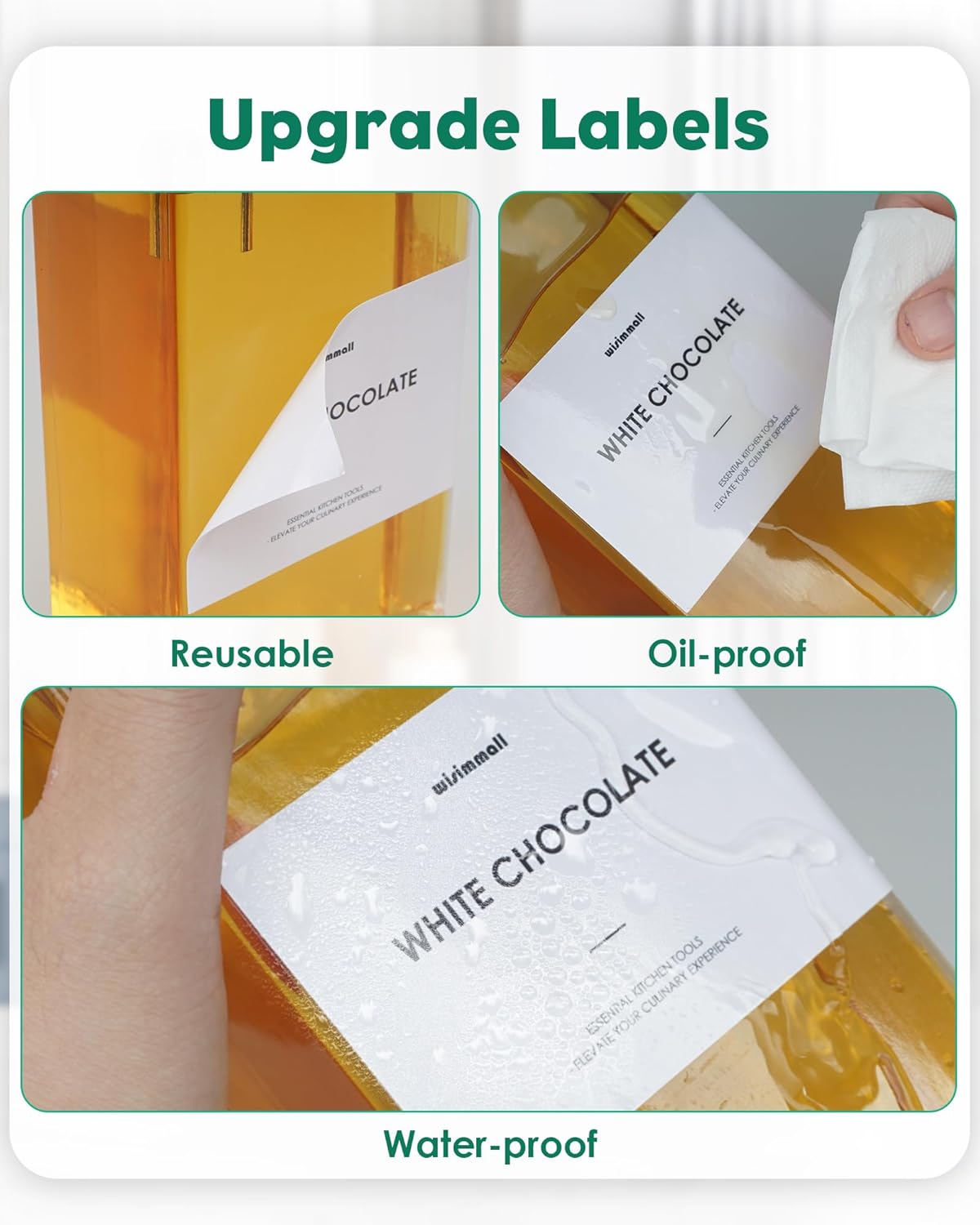 Olive Oil Dispenser For Kitchen, Glass Oil Bottle 350ML Oil And Vinegar Dispenser Set Of 4 with 4 Stainless Steel Pourers & 88 Labels, Soy Sauce Dispenser, Coffee Syrup Bottles