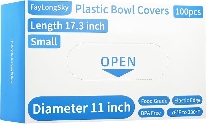 100 Boxed Bowl Covers Bread Proofing Plastic Wrap by FAYLONGSKY
