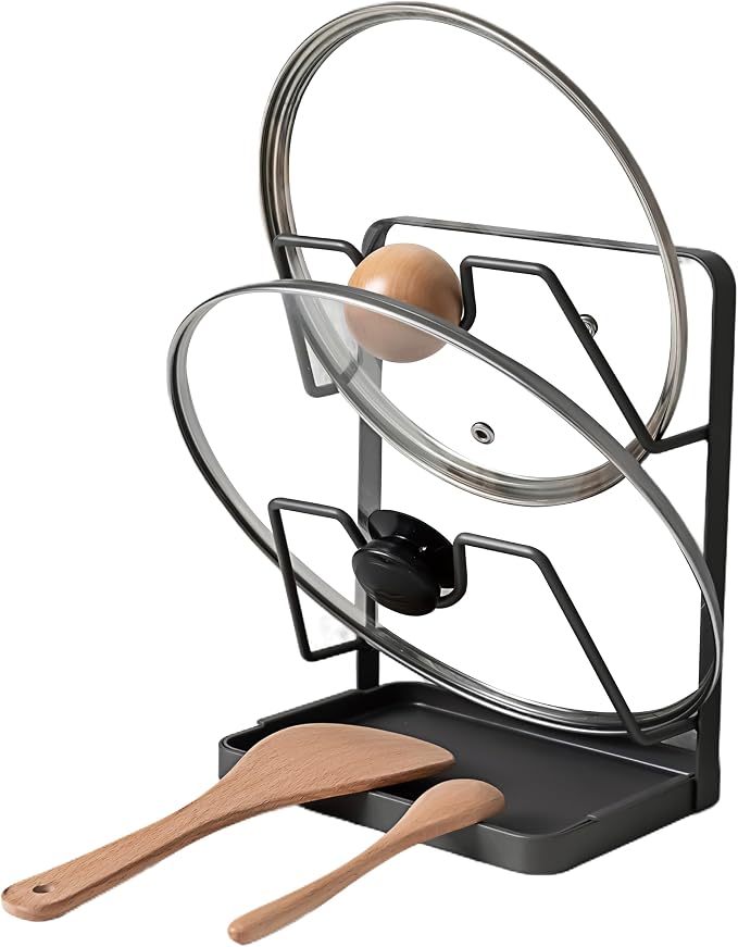 Pot Lid Holder While Cooking, Kitchen Pot Lid Storage Rack by Unknown