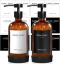 RYTOXILO Hand Soap Dispenser for Bathroom 2 Pack, Amber Glass Soap Dispenser by RYTOXILOBrightenUpYourHome