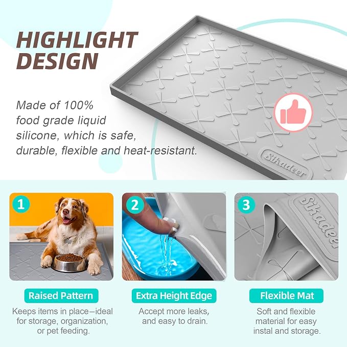 SIKADEER 40" x 19" Under Sink Mat Waterproof, Silicone Mat Kitchen Drawer Shelf - Image 4