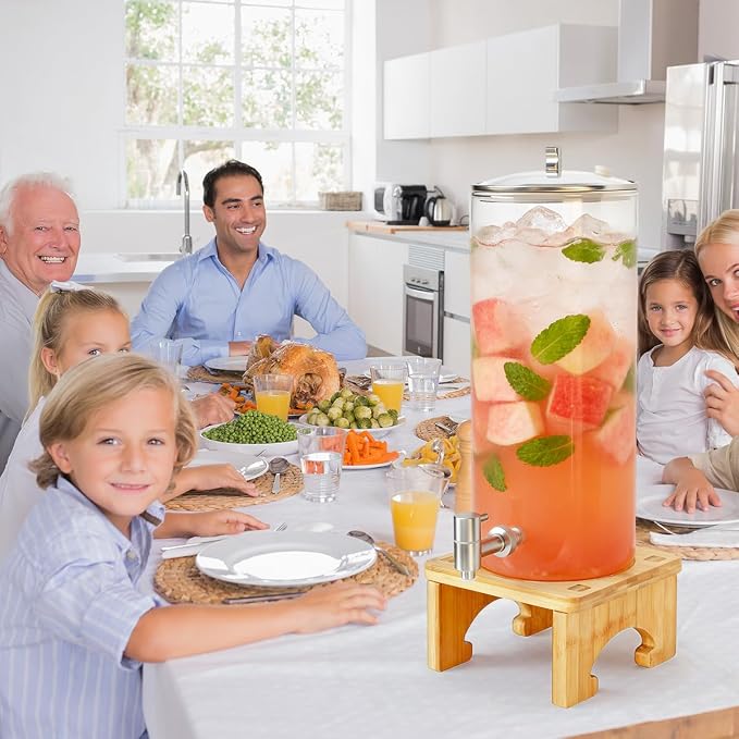 2 Gallon Drink Dispenser, Glass Beverage Dispenser - Image 5