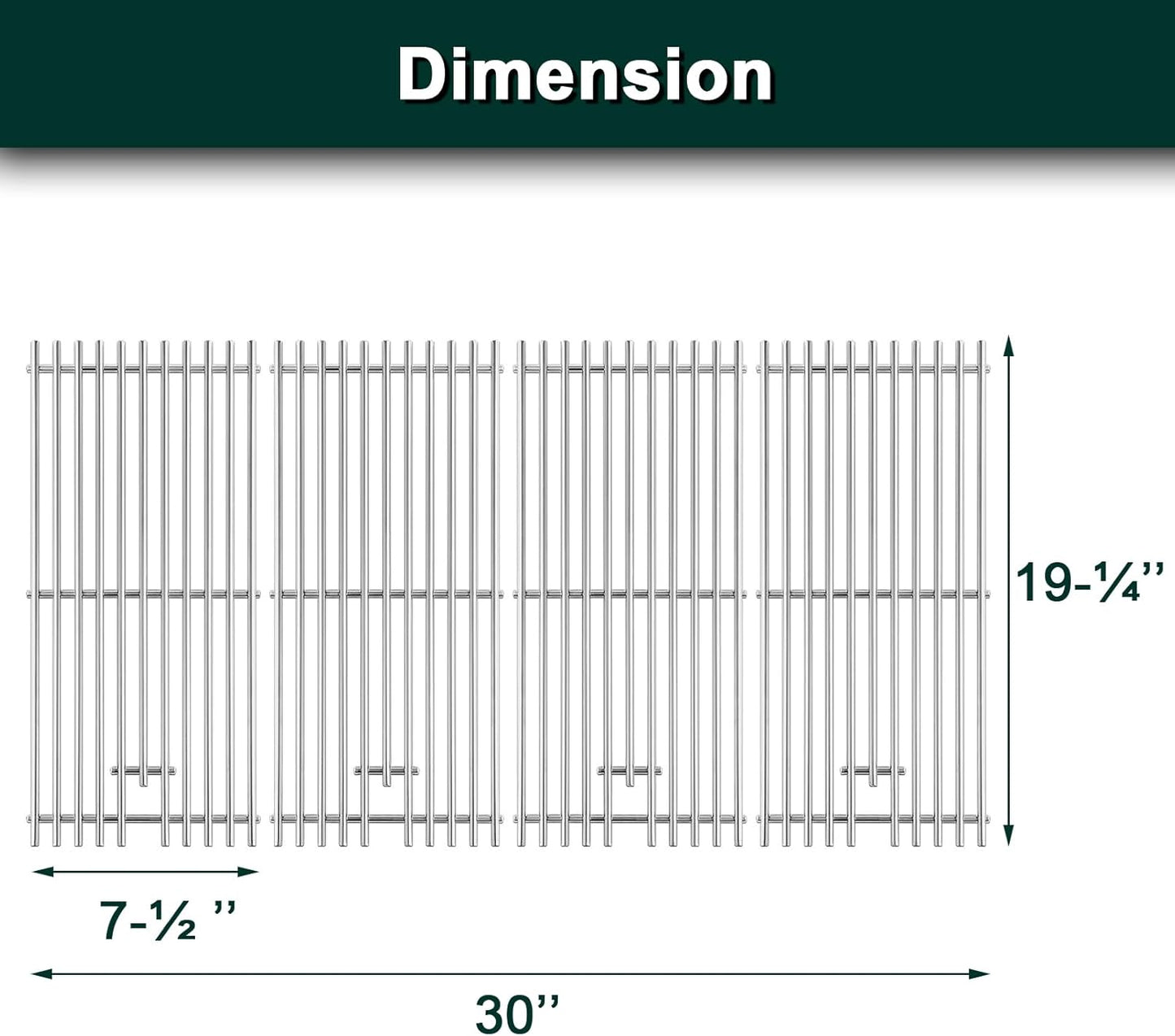 16517 47629 Grill Grates Replacement Parts for Bull Grill Parts 4 Burner 30 Inch Angus 47628 41629 41628 Outlaw 26038 26039 Premium 18249 18248 Lonestar 87049 87048 Lion L75000 Cooking Grates