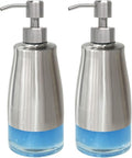 AUMIO 2 Pack Soap Dispenser Stainless Steel Case Glass Liner Hand Pump Dispenser by AUMIO