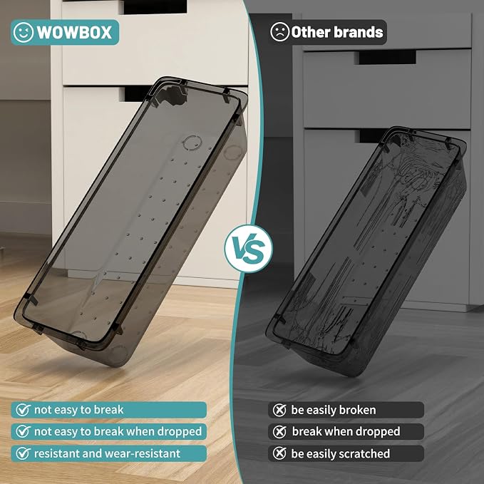 WOWBOX 40 PCS Clear Plastic Drawer Organizer Set, 4 Sizes Desk Drawer - Image 4