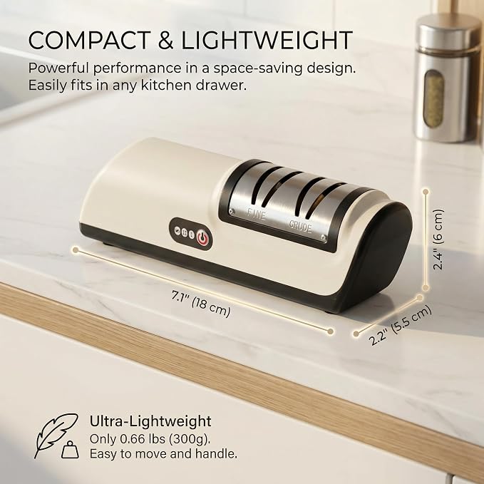 Professional Kitchen Knife Sharpener, Cordless Electric 2-Stage Precision System - Image 2