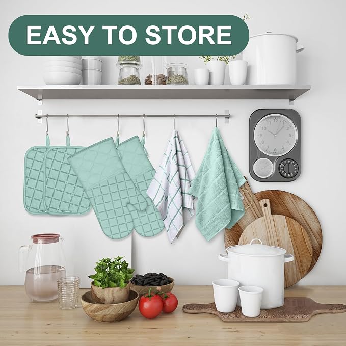 Oven Mitts Pot Holders Sets/Kitchen Towels and Dishcloths, Oven Gloves Kitchen - Image 6
