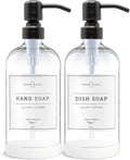 Vine Creations Clear Glass Soap Dispenser, 2 Pack Kitchen Soap Dispenser Set by VineCreations