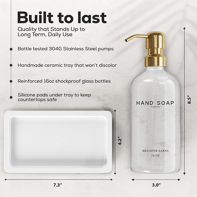 Luxury Glass Soap Dispenser Bathroom Set by Brighter Barns - Image 3