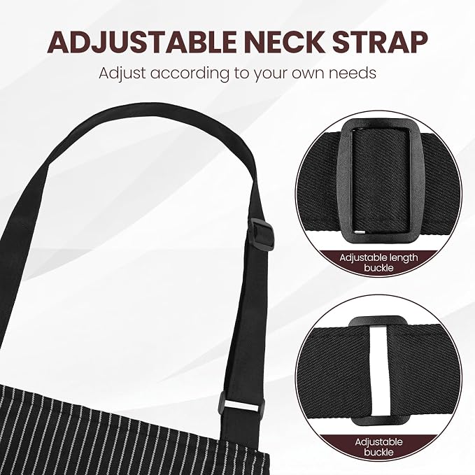 Serrenf 2 Pack Apron, Cooking Kitchen Aprons, Adjustable Bib Apron - Image 4