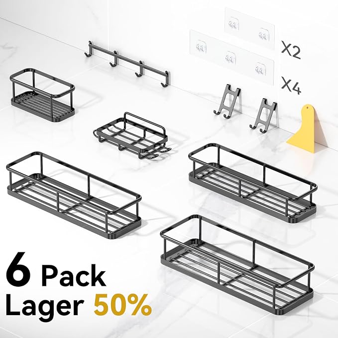 YASONIC Shower Caddy Adhesive, 100% Rustproof Shower Organizer - Image 2