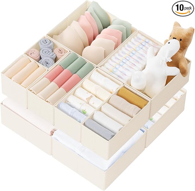 Criusia Drawer Organizer Clothes, 10 Pack Dresser Organizer by Criusia