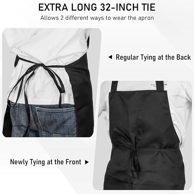 12 Pack Bib Apron, Unisex Restaurant Kitchen Aprons - Image 5