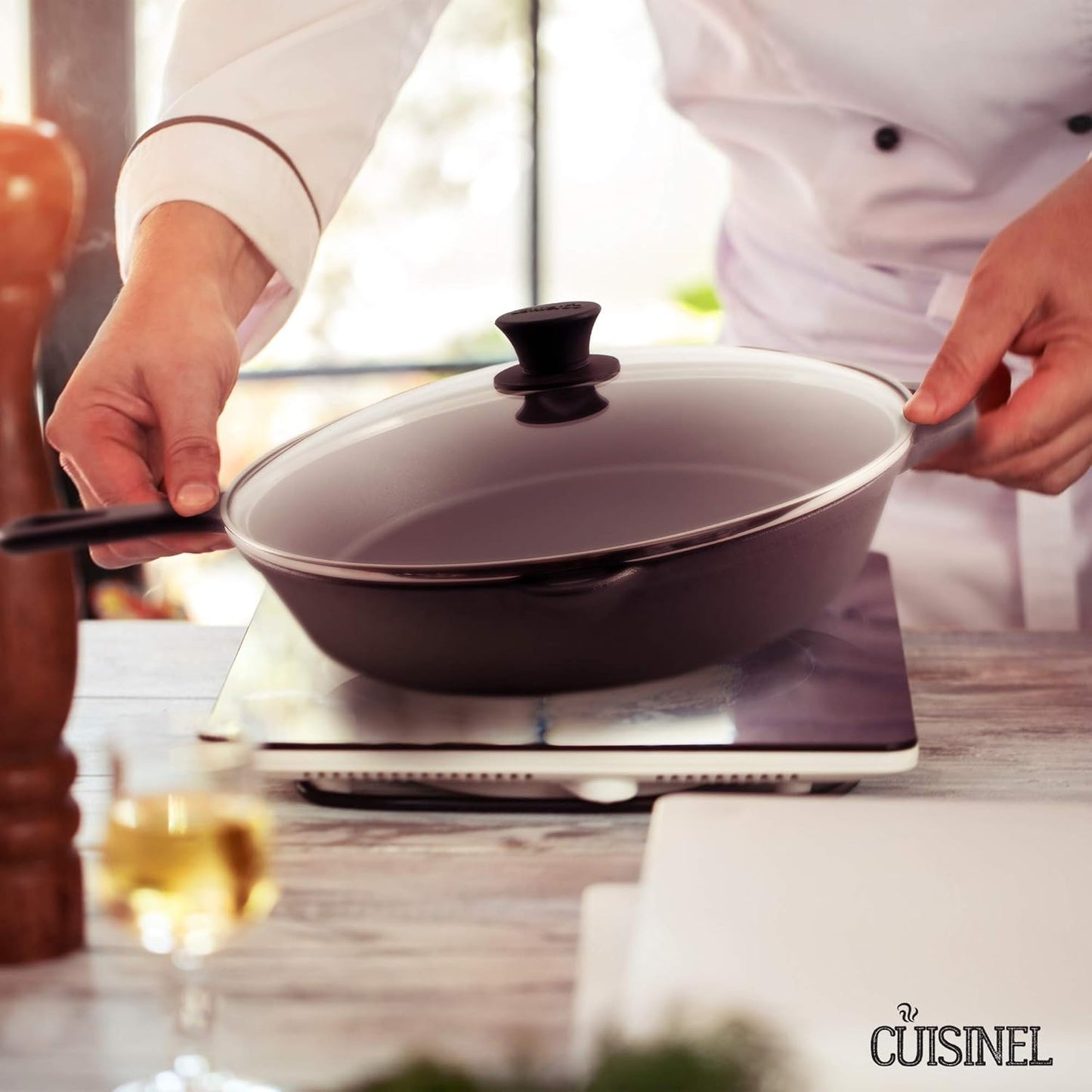 Glass Lid - 10"-inch/25.4-cm/264mm - Compatible with Lodge - Fully Assembled Tempered Replacement Cover - Oven Safe for Skillet Pots Pans - Universal for all Cookware: Cast Iron, Stainless Steel