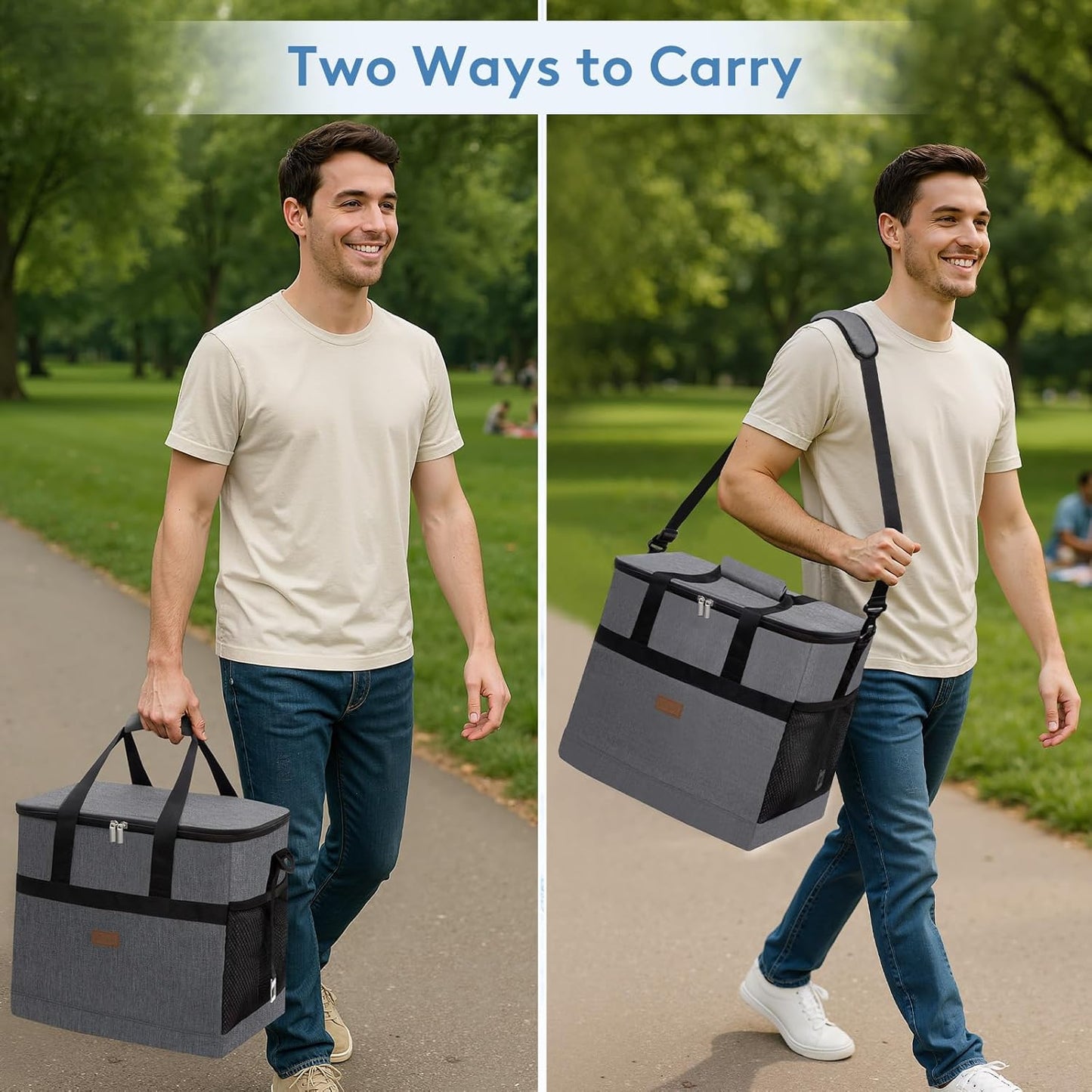 Lifewit Cooler Bag 30/50/60 Cans Collapsible and Insulated Large Lunch Bag Leakproof Soft Cooler Portable Tote for Camping/BBQ/Family Outdoor Activities