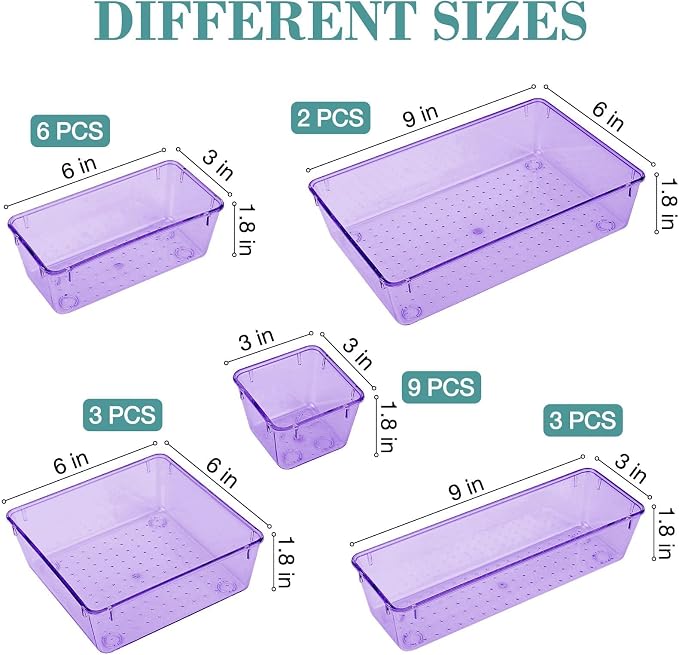 StorMiracle 23 PCS Drawer Organizer Set, 5 Varied Size Bathroom and kitchen - Image 2