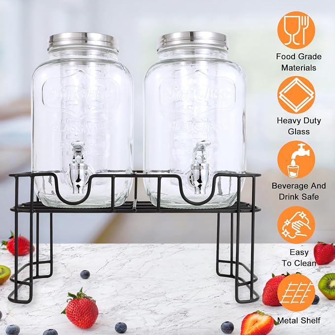 1 Gallon Glass Drink Dispensers - Image 3